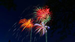Fireworks in the night sky for Bonfire & Fireworks Night In Kent guide to what's on where in the county