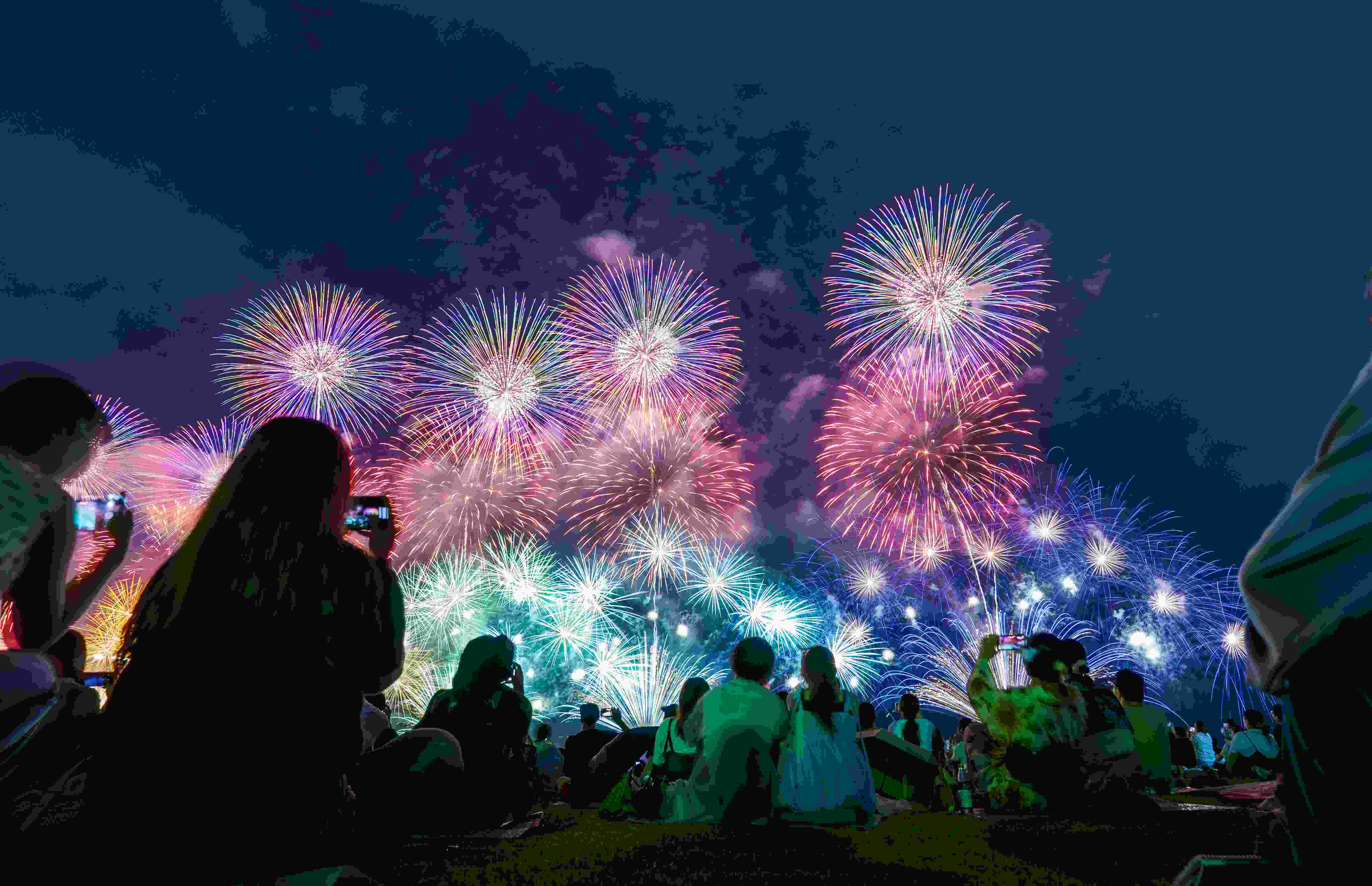 Backs of people watching fireworks for Fireworks for Bonfire Night & Fireworks in East Kent guide for 2025