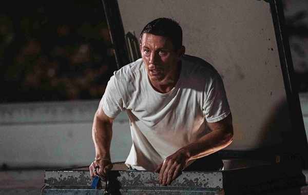 Man in a white T-shirt for New film releases for cinemas in Kent and Roofman from Paramount Pictures