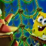 Graphic of the two characters key fish netting for The SpongeBob Movie: Search For SquarePants