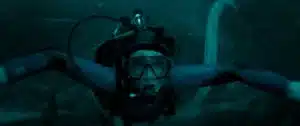 A person in goggles and mask underwater for New Film Release in Kent Guide and Whalefall out on the 16th October 2026