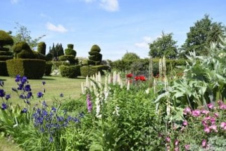 A garden with flowers for Mount Ephraim Gardens in Faversham in Kent for parks and gardens in the Garden of England.
